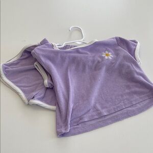 BearPaw Lavender Short-Sleeve Tee with Daisy Embroidery